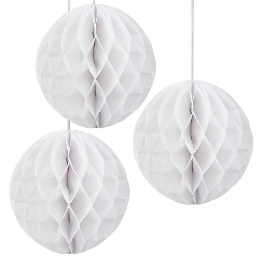 3 Pack of 4″, 8″ or 12″ Tissue Paper Honeycomb Pom Pom Flower Ball Wedding Party