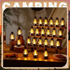 24 Pcs Mini Lanterns for Wedding Decor, Camping, Vintage Hanging Ornaments – LED