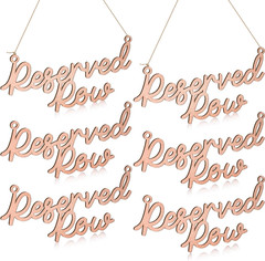 6 Pieces Wooden Reserved Row Signs for Wedding Chairs Wood Hanging Reserved Seat