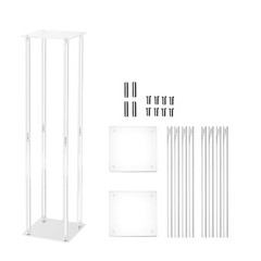 2PCS 31.5inch Tall Wedding Column Flower Stand Display Rack Acrylic
