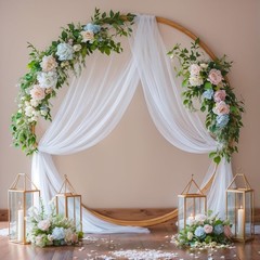 Wedding Arch Draping Fabric 2 Panels White Sheer Backdrop Curtain 28″ x 19ft for