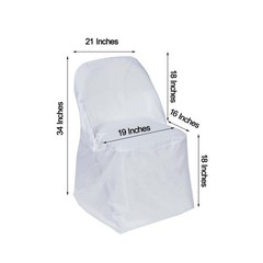 100 White Polyester Folding Chair Covers Wedding Banquet Reception Decorations