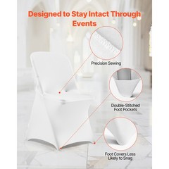 Uimoso30PCS White Stretch Spandex Chair Covers for Weddings, Parties, and Dining