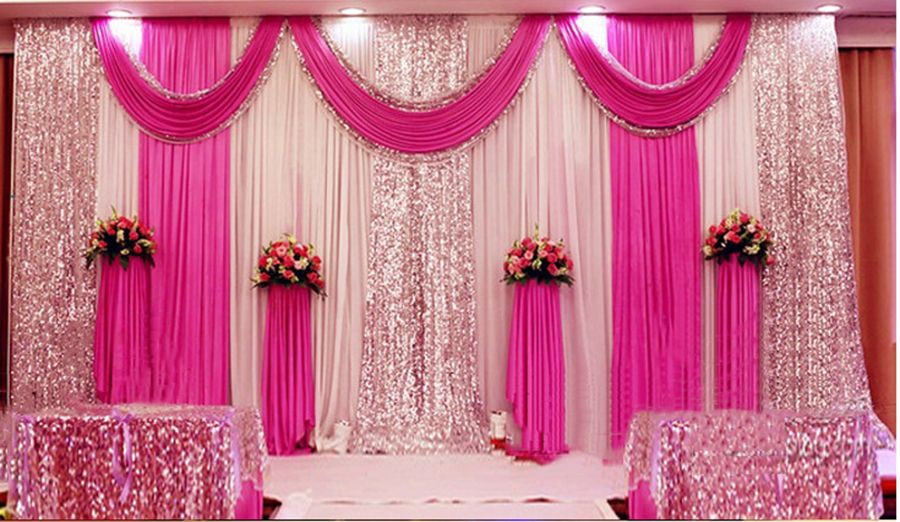 20×10 ft Wedding Party Curtain Stage Backdrop Drapes Swag Silk Fabric
