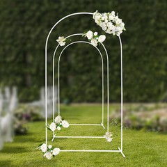 Wedding Arch Backdrop Stand 5.9 ft/6.6 ft/7.2 ft Set of 3 Metal Backdrop Arch