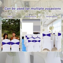 120 PCS Spandex Chair Sashes Bows Stretch Chair Cover Band with Buckle Slider…