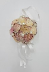 Handmade Seashell Bouquet/Ornament Beach Wedding Christmas Ornament 4″ Orb