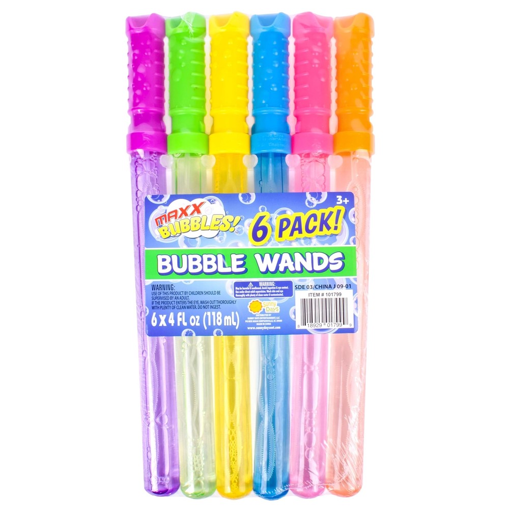 Sunny Days Entertainment Maxx Bubbles 4oz Bubble Wands – 6 Pack Bubble Wan