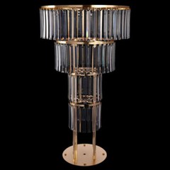 Gold Crystal Flower Stand Round Pedestal Stand Flower Stand for Wedding Decor