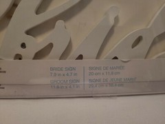 Bride and Groom Chair Signs, Wood Wedding Sign Bride and Groom Chairs White NEW