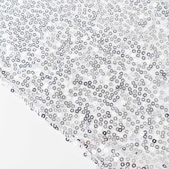 2 SILVER 8ft x 2ft Sequined Backdrop Curtain with Rod Pockets Wedding
