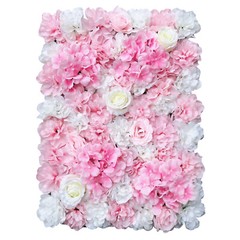 6 Pcs Artificial Silk Flower Wall Panel Rose Floral Wedding Party Backdrop Decor
