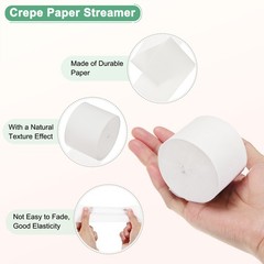 6-Rolls 492ft Crepe Paper Streamer for DIY [Beige-1.8 Inch x 82 Ft/Roll]
