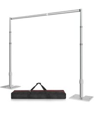 10×10 Pipe and Drape Stand Kit, Heavy Duty Backdrop Stand 10ftx10ft Silver