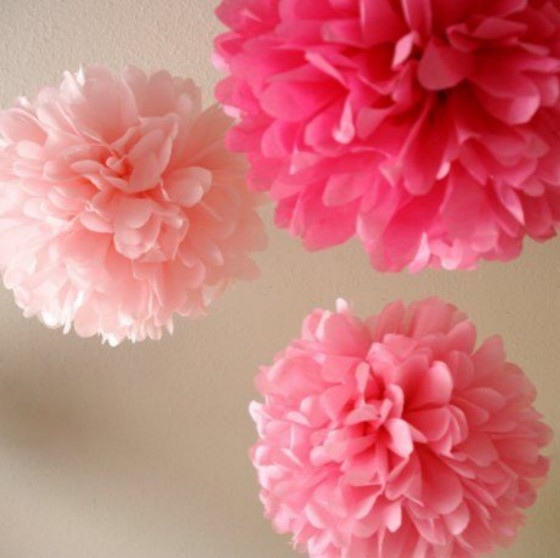 36x pink tissue paper pom poms 16 birthday wedding party baby shower venue decor