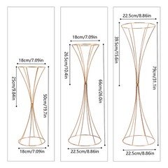 3PCS Flower Rack Vase Stand Prop Road Lead Hourglass-shaped Wedding Party Decor.