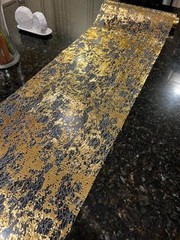 100ft Metallic Mesh Sheer Table Runner Roll – Extra Long Table 1pc（100 ft） Gold