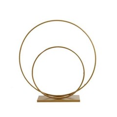 2 Gold Round Standing Wreath Rings Floral Hoops Wedding Party Home Decorations