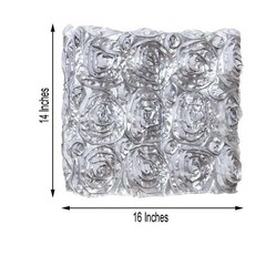 15 pcs CHAIR COVERS SQUARE TOP CAPS RIBBON ROSES Wedding Banquet Decorations