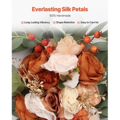 Uimoso Artificial Wedding Arch Flowers Kit Orange With 2pcs Flowers 2pcs Drapes
