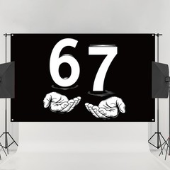 Funny 67 Meme Photo Booth Backdrop 6 7 Six Seven Birthday Party Decoration Wi…