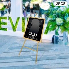2 Pcs Gold Easel Stand Nano Baking Paint Poster Easel Easel Tripod Steel