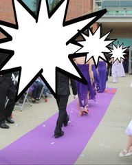 12 Foot Long/4 Foot Wide Dark Purple Aisle Runner With Orange Letter “M”
