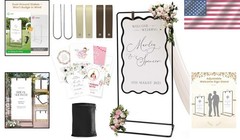 Wedding Welcome Sign Stand Easel Holder for Signs Black with Ground Stakes