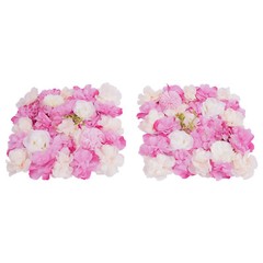 3D Flower Wall Panel-12pcs Artificial Flower Wall Background Silk Rose Wedding
