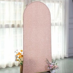 6 ft ROSE GOLD Metallic Fitted Spandex Round Top Arch STAND COVER Party Events