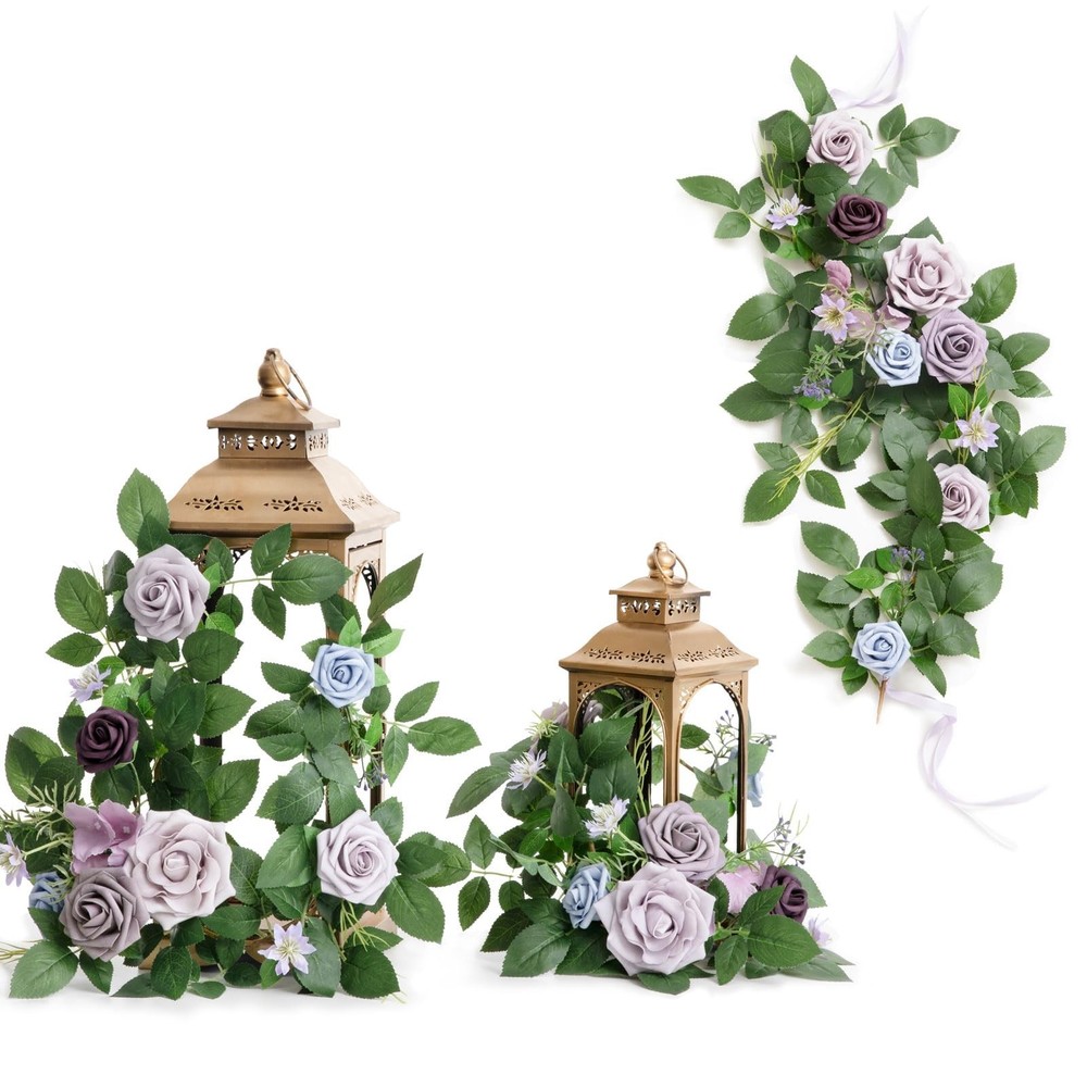 Ling’s moment 6Pack 2ft Artificial Flowers Garland Dusty Rose Lantern Flower …