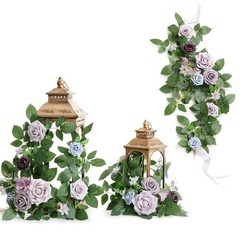 Ling’s moment 6Pack 2ft Artificial Flowers Garland Dusty Rose Lantern Flower …