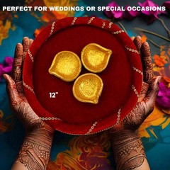 Shaadi Walay Red Mehndi Plate / Thali / Tray | Wedding | (Pack of 4 plates)