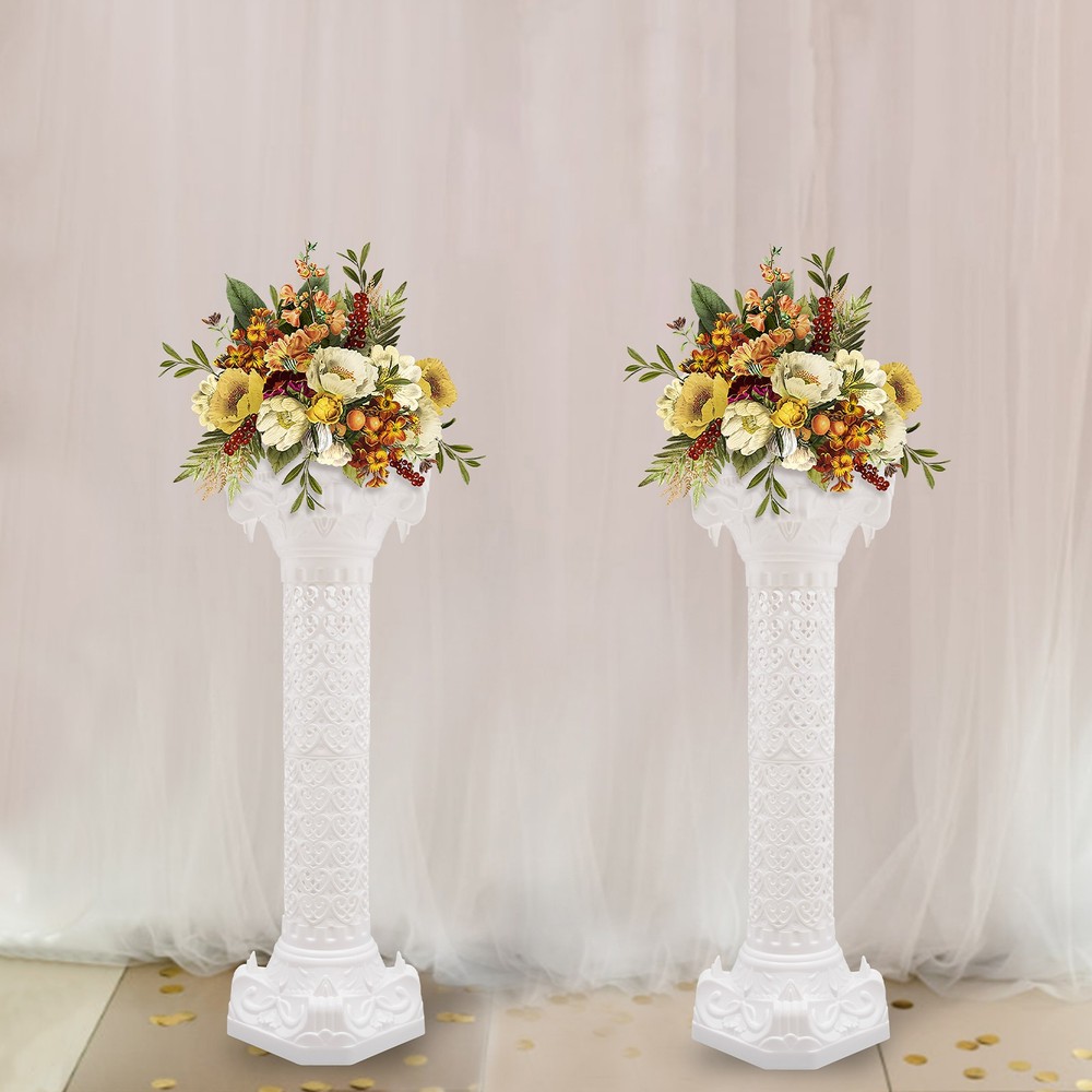 Wedding Roman Column Landscaping Pillar Heart-shaped Pattern Flowerpot Holder