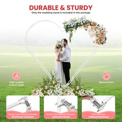 Dual Tube Metal Wedding Arch Backdrop, Heart-Shaped Wedding Arch Stand,