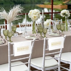 Large Reserved Seating Signs (6 Pcs) in Elegant Gold for Weddings & Receptions
