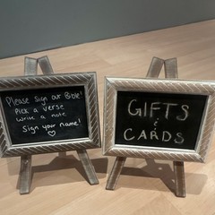Wedding Direction Signs Set of 2 Rustic Wood Chalk Board Easel