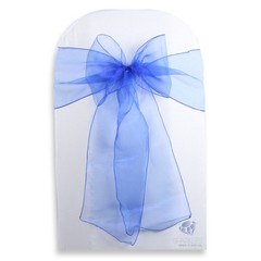 10 pcs Organza Chair Cover Bow Sash 108″x8″ – Royal Blue – Wedding Party sf