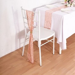 5 BLUSH Tulle CHAIR SASHES Sequins Geometric Pattern Party Events Decorations