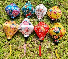 Vietnam Silk Lanterns 22cm for Wedding Party Decoration Restaurant Garden -Set 8