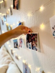 Hanging Light Photo Display, fairy lights battery operated, dorm decor, bedroom