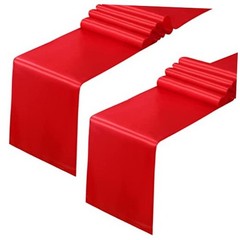 Pack Satin Table Runner 1x 108 Inch, Smooth Table Runners for Wedding 2 Red