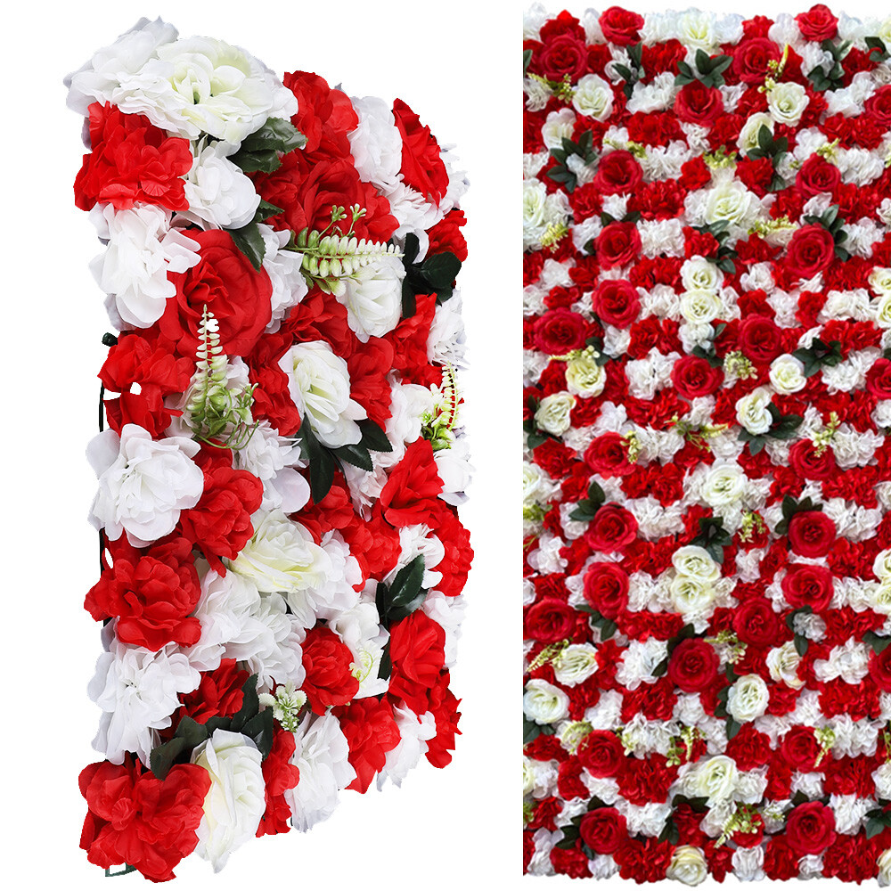 12PCS Silk Flower Wall Panels for Wedding and Event Decoration