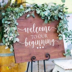 Personalized White Wedding Ceremony Decal – Eco-Friendly Vinyl Sign 20″
