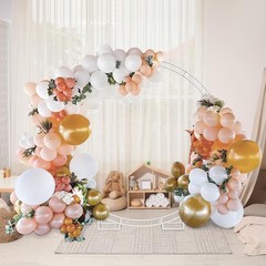 6.5FT Round Backdrop Stand Heavy Duty Wedding Balloon Arch Photo Booth Frame