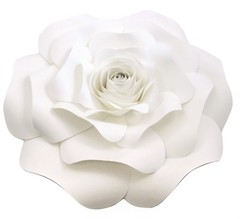 Decor In The Box 15pc Handmade Wedding Paper Flower Set, Fully Assembled (White)