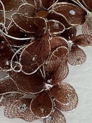 Brown Organza Butterflies 25 Pieces Wire Rhinestones Glitter DIY Wedding Fairy