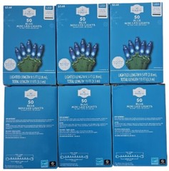 Holiday Time 50 LED Blue Mini Lights. Save Energy Green Wire. Lot Of 6