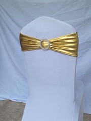 100 Metallic Spandex Chair Band for Folding Banquet Universal Chair Covers
