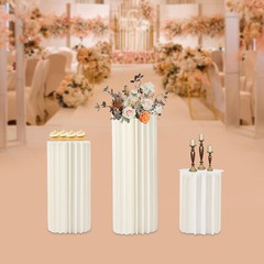 Set of 3 Elegant Bulk Weddings Decoration Table Cylinder Centerpiece Cake Stand
